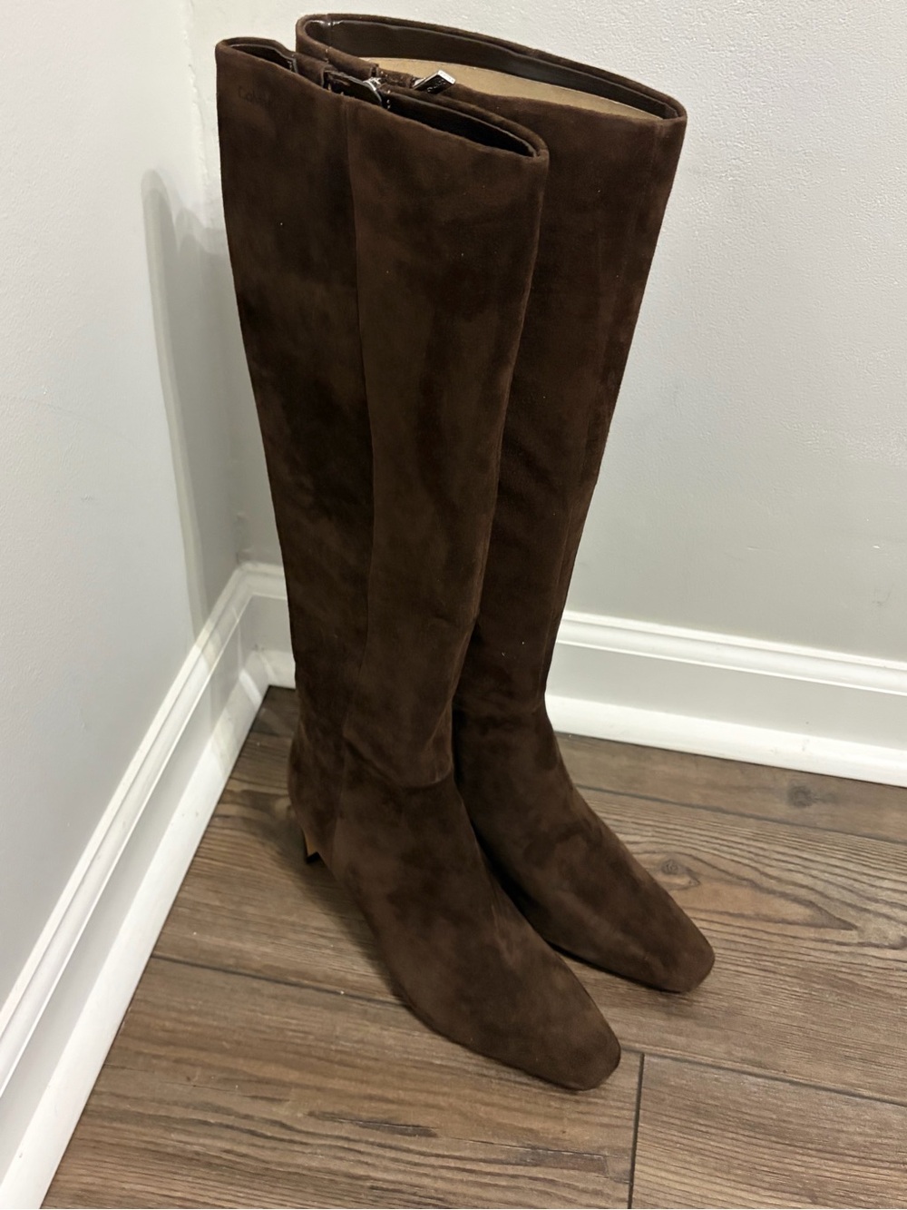 Calvin Klein Dark Brown Suede Over-the-Knee Boots Size 5.5